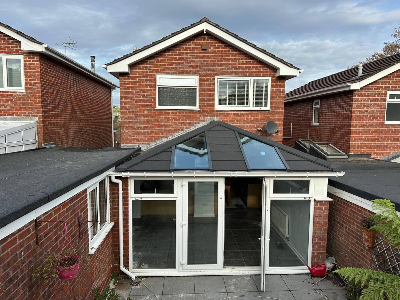 New insulated tiled conservatory roof after replacement