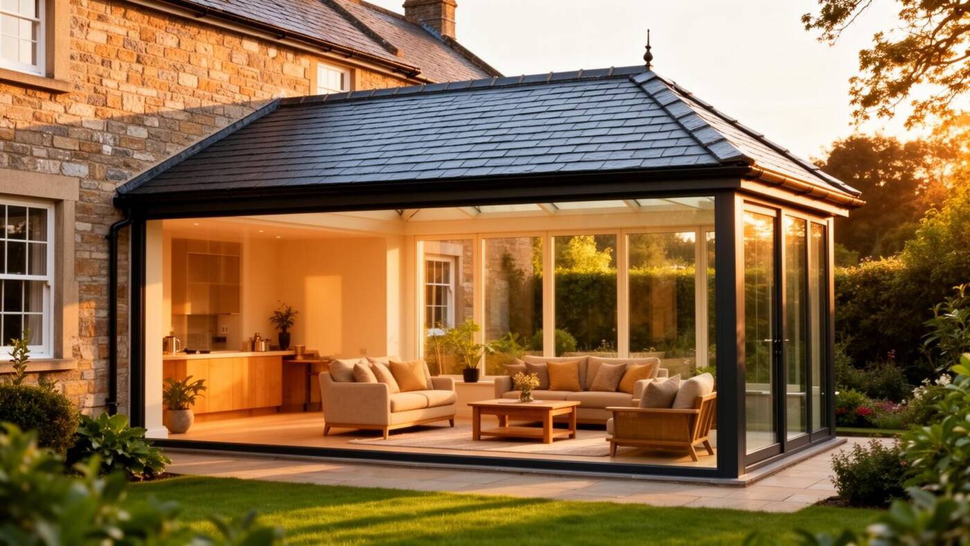 Beautiful conservatory with a modern tiled roof replacement in Plymouth