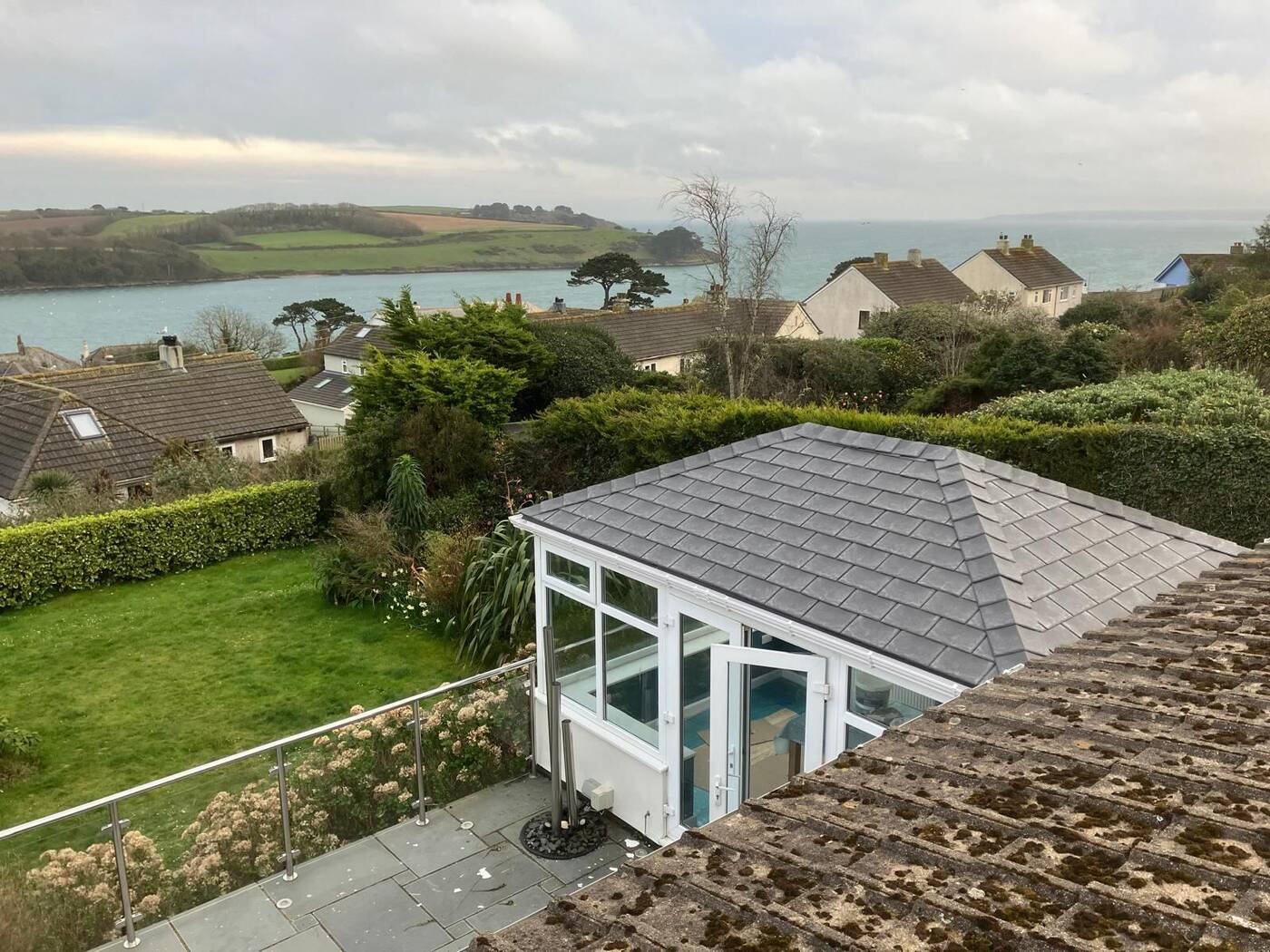 Plymouth conservatory with new insulated tiled roof after replacement